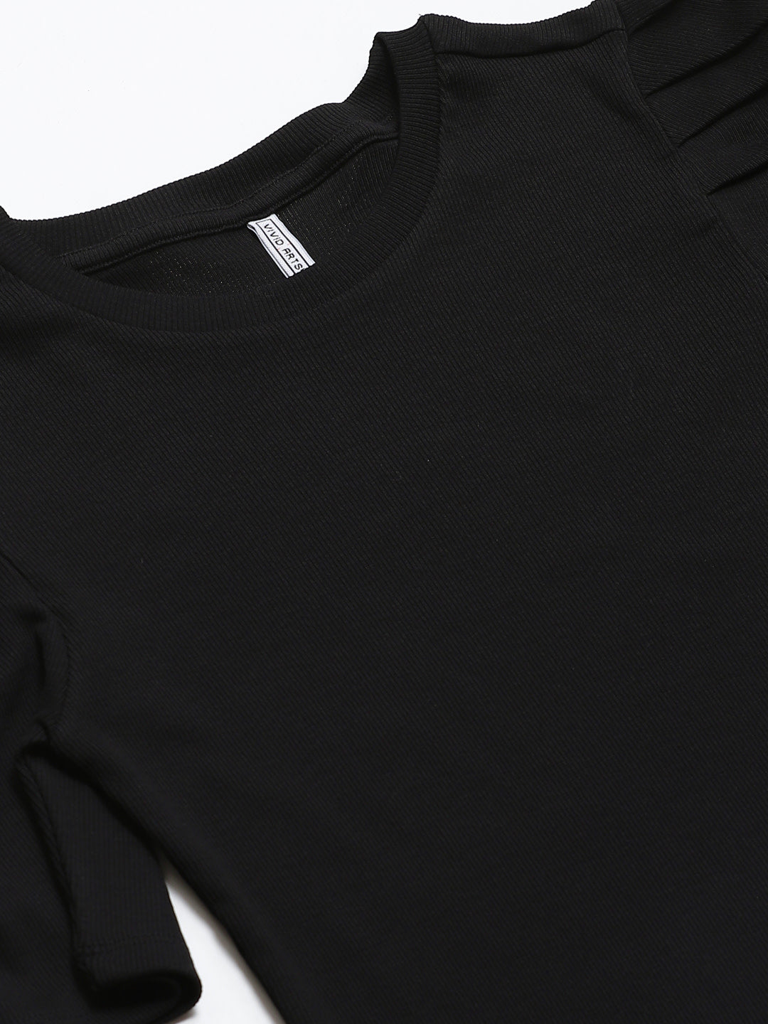 Women Puff Sleeve Black Top