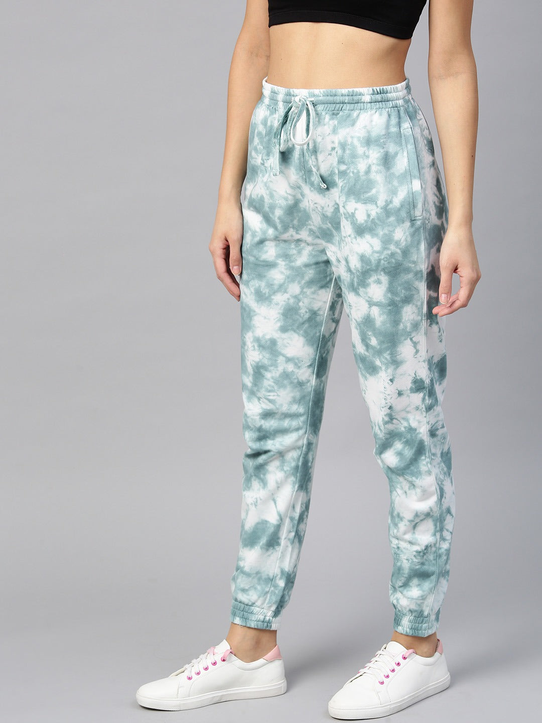 Women Turquoise Tie Die Joggers