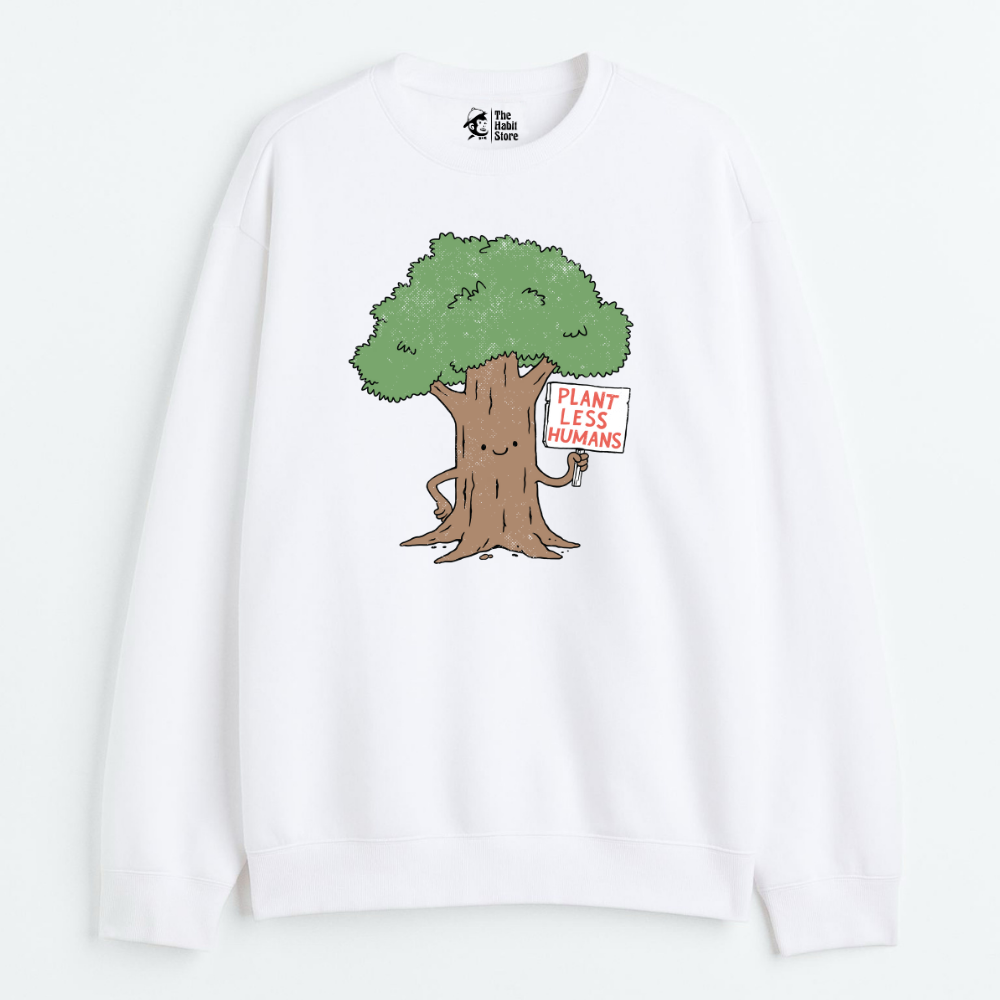 "Plant Less Humans - Cozy Delight: Winter Bliss Unisex Oversized Sweatshirt (400 GSM)"