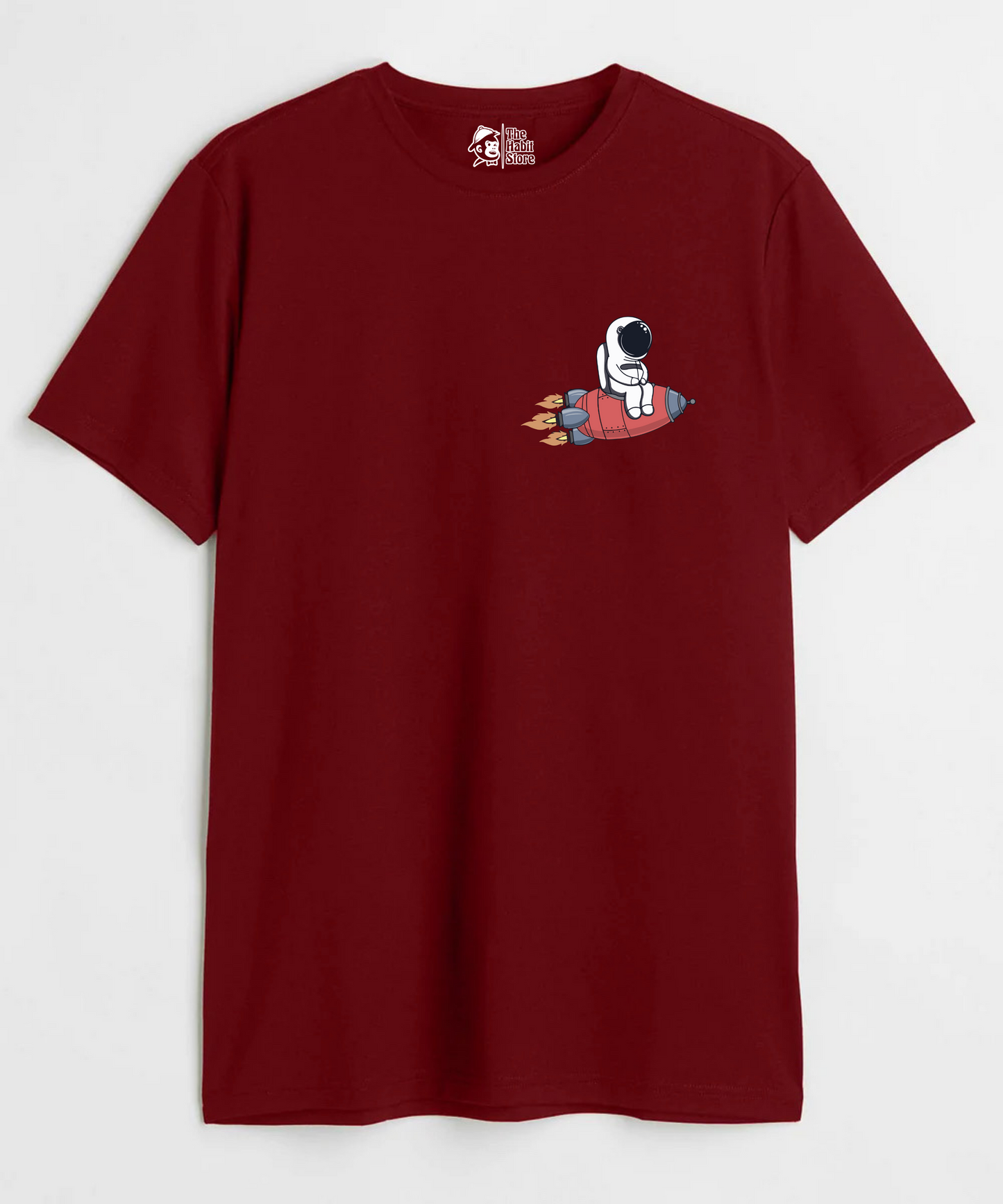 Space Rocket Unisex Round Neck Half Sleeve T-shirt