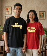 I'm Trapped / I'm The Trap – Couple Oversized Fit T-shirts (Set of 2)