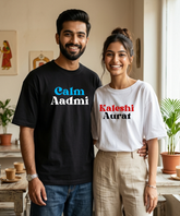 Calm Aadmi / Kaleshi Aurat – Couple Oversized Fit T-shirts (Set of 2)