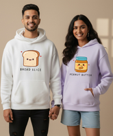 Bread Slice / Peanut Butter – Couple Oversized Hoodies (Set of 2) | Premium 400 GSM