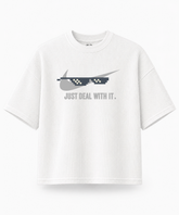Just Deal With It — Waffle Knit Boxy Oversized T-shirt