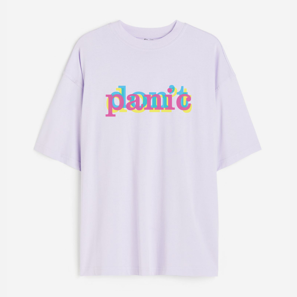 Don't Panic Lightweight 180 GSM Unisex Oversized T-shirts
