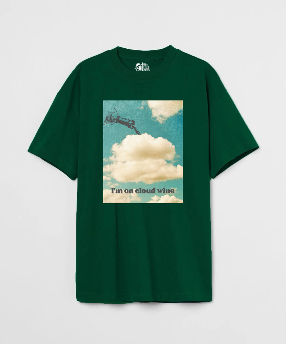 I'm On Cloud Wine 240 GSM Unisex Oversized T-shirt