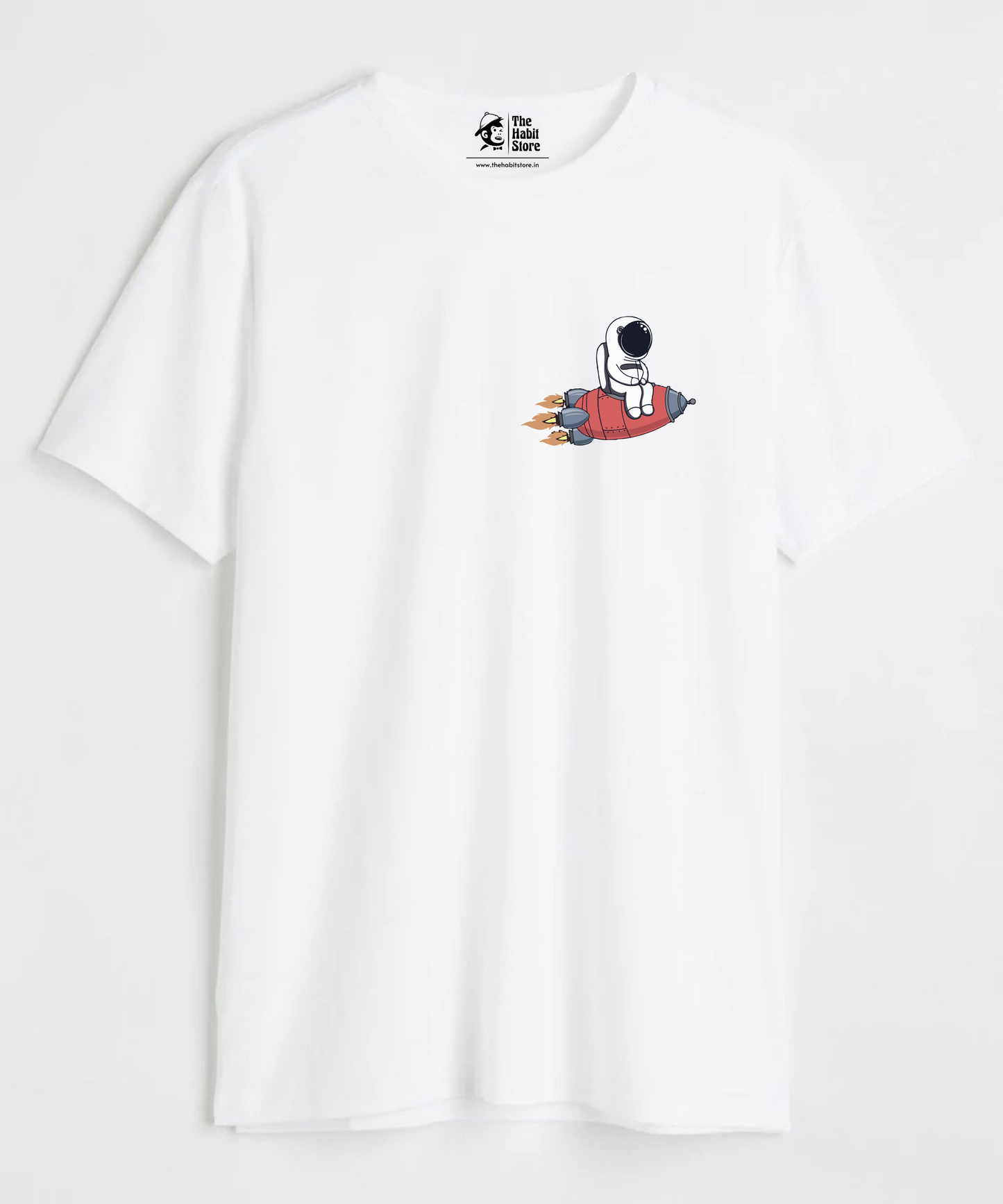 Space Rocket Unisex Round Neck Half Sleeve T-shirt