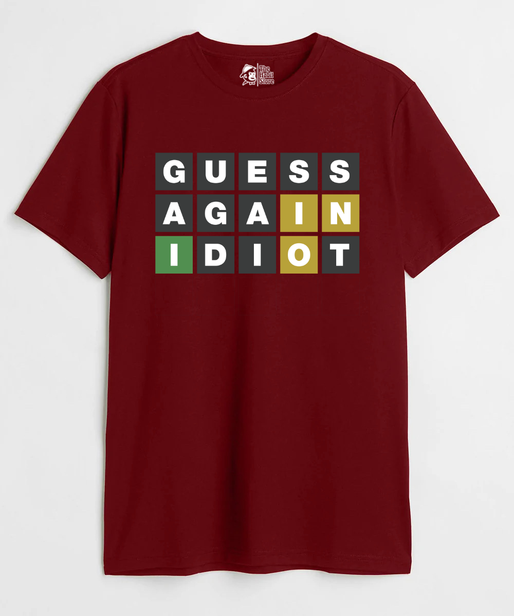 Guess Again Unisex Round Neck Half Sleeve T-shirt