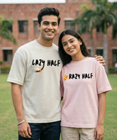 Lazy Half / Crazy Half – Couple Oversized Fit T-shirts (Set of 2)