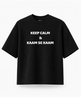 Keep Calm and Kaam se Kaam — Waffle Knit Boxy Oversized T-shirt