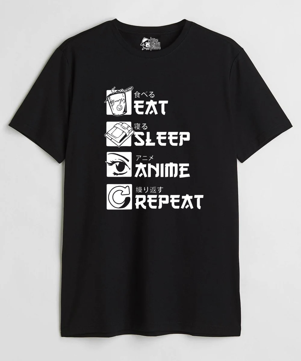 Eat Sleep Anime Repeat – Anime Paglu – Unisex Regular Fit T-shirt
