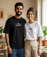 The Listener / The Yapper - Couple Oversized Fit T-shirts (Set of 2)