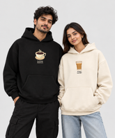 Chai Lover / Coffee Addict – Couple Boxy Fit Hoodies (Set of 2) | 100% Cotton Fleece