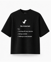 No Internet — Waffle Knit Boxy Oversized T-shirt