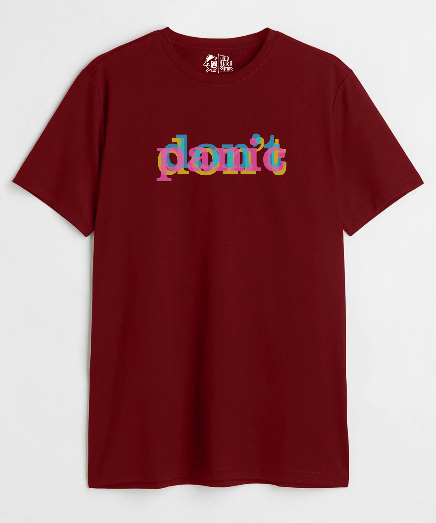 Don't Panic Unisex Round Neck Half Sleeve