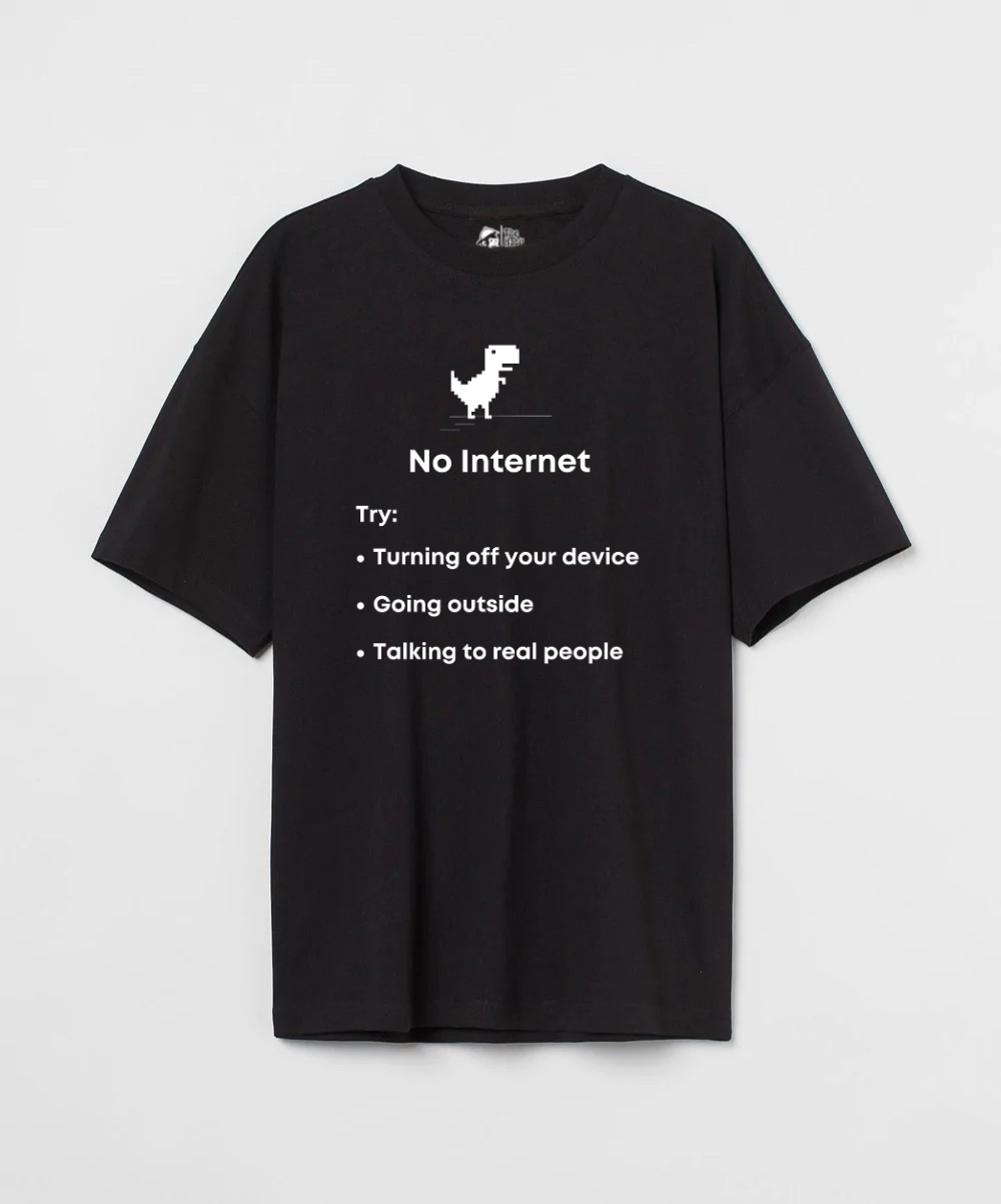 No Internet 240 GSM Unisex Oversized T-shirt