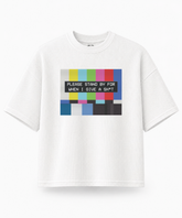 Please Stand By — Waffle Knit Boxy Oversized T-shirt