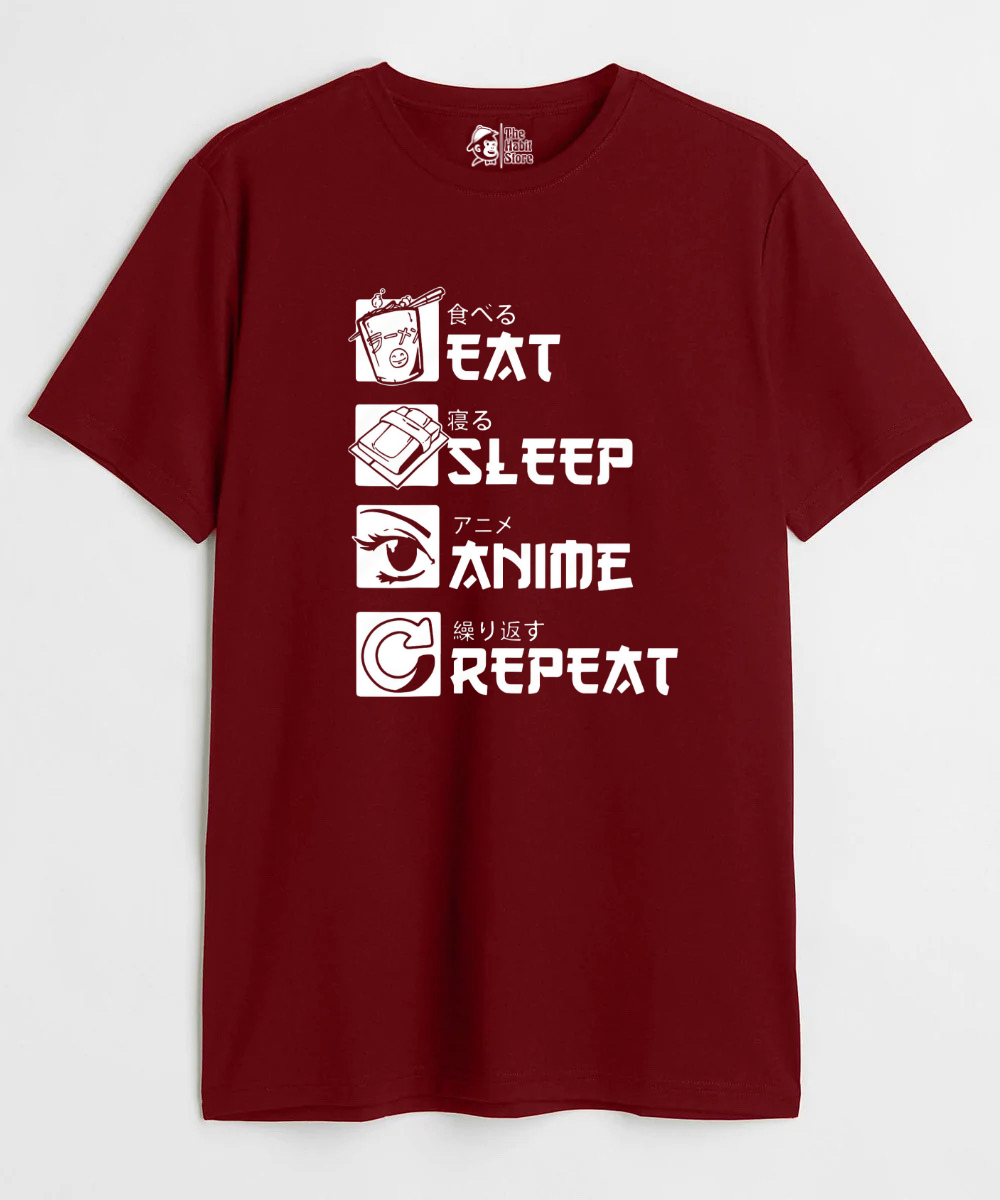 Eat Sleep Anime Repeat – Anime Paglu – Unisex Regular Fit T-shirt