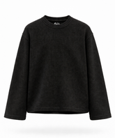 Black - Waffle Knit Oversized Full Sleeve
