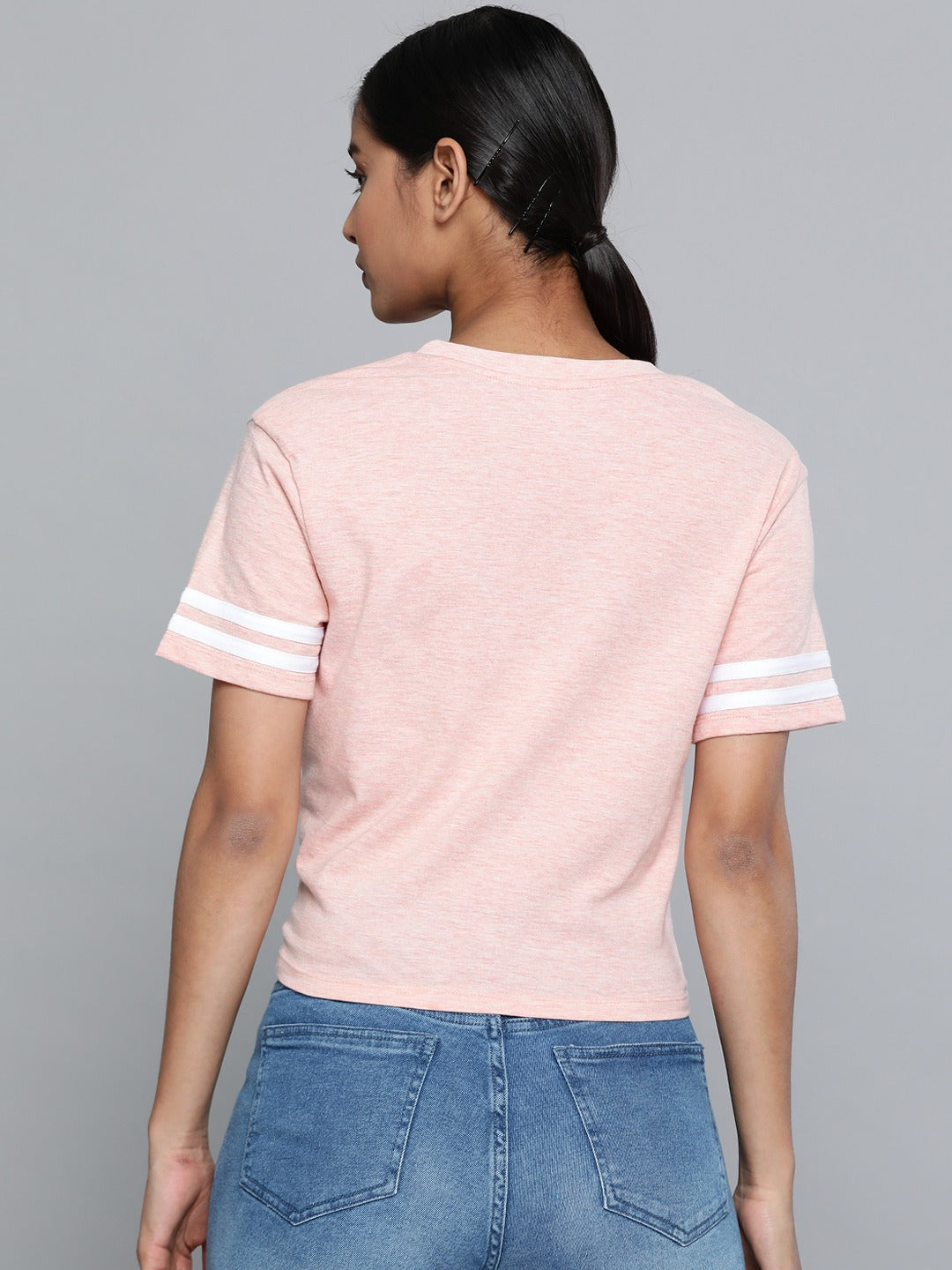 Women Front Knot Crop Top