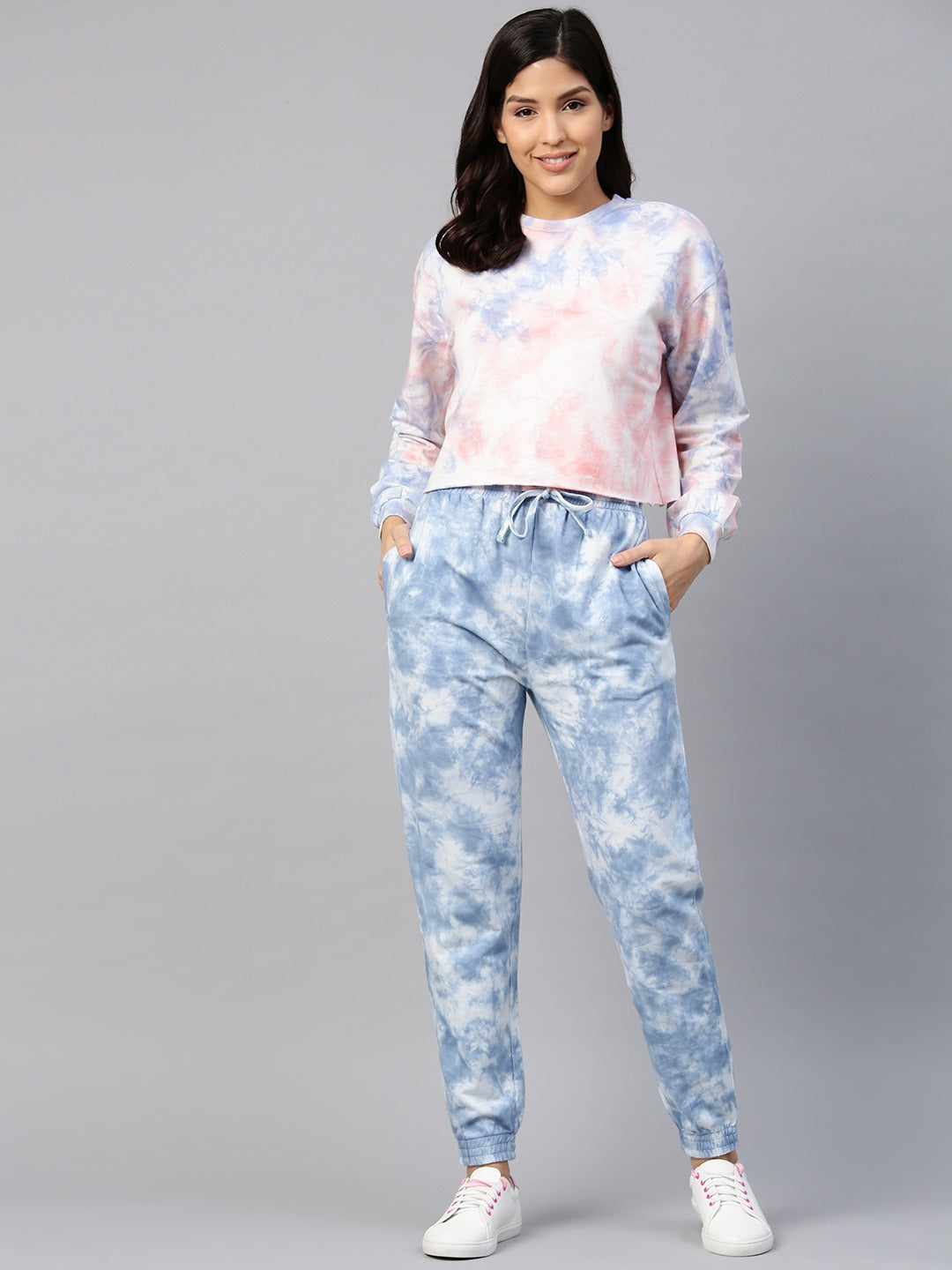 Women Blue Tie Die Joggers