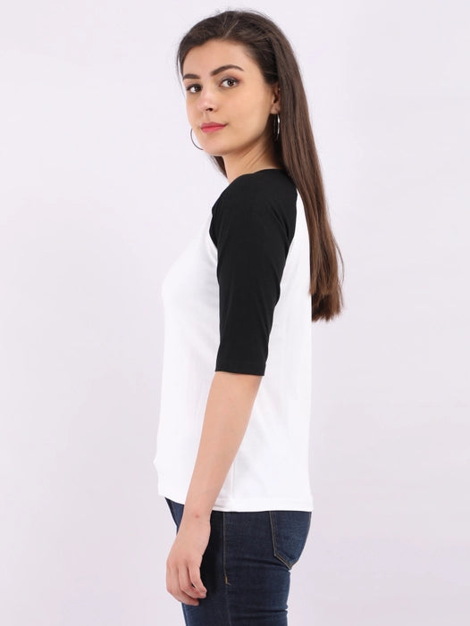 Women Raglan T-shirt - Black & White