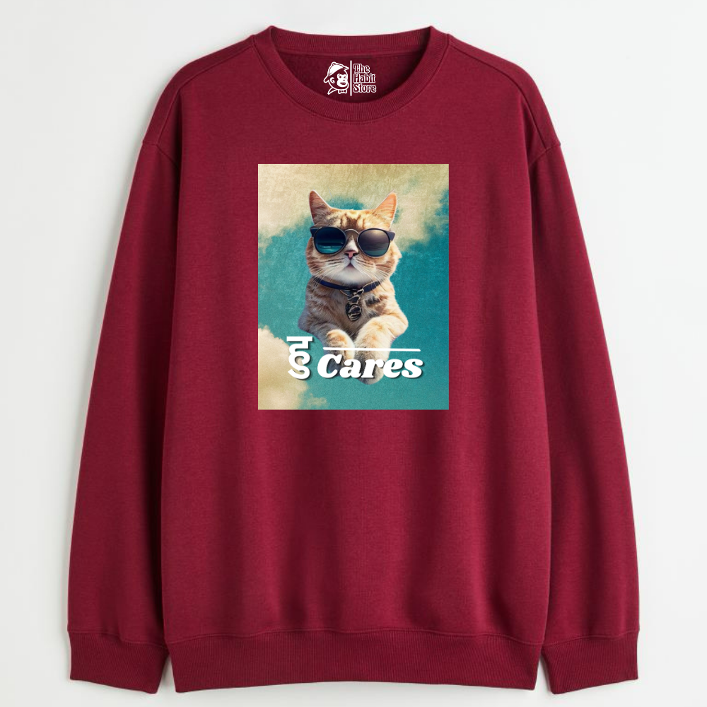 "हु Cares - Cozy Delight: Winter Bliss Unisex Oversized Sweatshirt (400 GSM)"