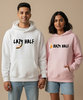Lazy Half / Crazy Half – Couple Oversized Hoodies (Set of 2) | Premium 400 GSM