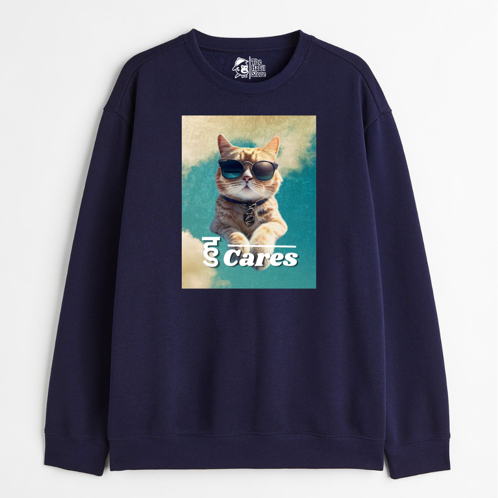 "हु Cares - Cozy Delight: Winter Bliss Unisex Oversized Sweatshirt (400 GSM)"