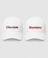 Chocolate & Strawberry – Embroidered Couple Caps Set of 2