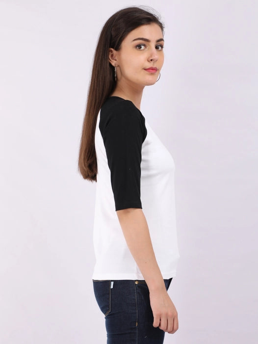 Women Raglan T-shirt - Black & White