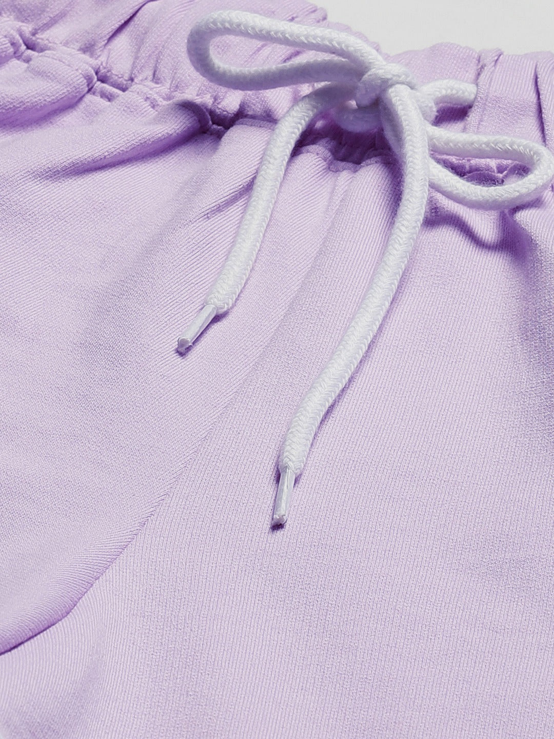 Women Solid Lavander Regular Shorts