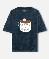 Coffee Or End Me Acid Wash Oversized T-shirt | 240 GSM