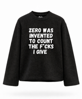 This is What Zero Was Invented For - Waffle Knit Oversized Full Sleeve