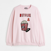 "Netflix & Popcorn - Cozy Delight: Winter Bliss Unisex Oversized Sweatshirt (400 GSM)"