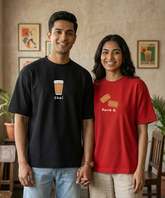 Chai / Parle G – Couple Oversized Fit T-shirts (Set of 2)