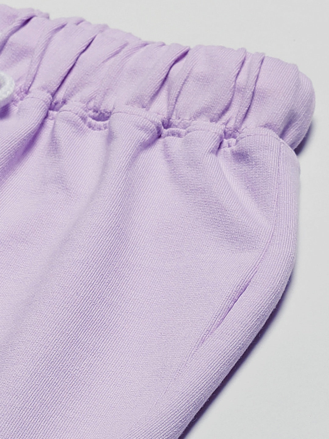 Women Solid Lavander Regular Shorts