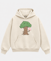 Plant Less Humans - Cream Boxy Hoodie – 100% Cotton Fleece