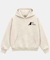 Cats High Five - Cream Boxy Hoodie – 100% Cotton Fleece
