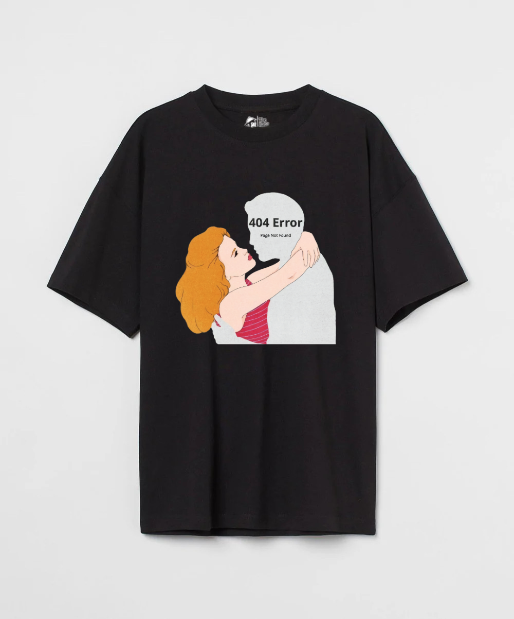 Error 404 Not Found 240 GSM Unisex Oversized T-shirt