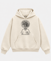 Binge Overthinker - Cream Boxy Hoodie – 100% Cotton Fleece