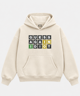 Guess Again - Cream Boxy Hoodie – 100% Cotton Fleece