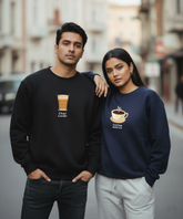 Chai Lover – Coffee Addict – Couple Oversized Sweatshirts (Set of 2) | Premium 400 GSM
