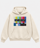 Please Standby - Black Boxy Hoodie – 100% Cotton Fleece