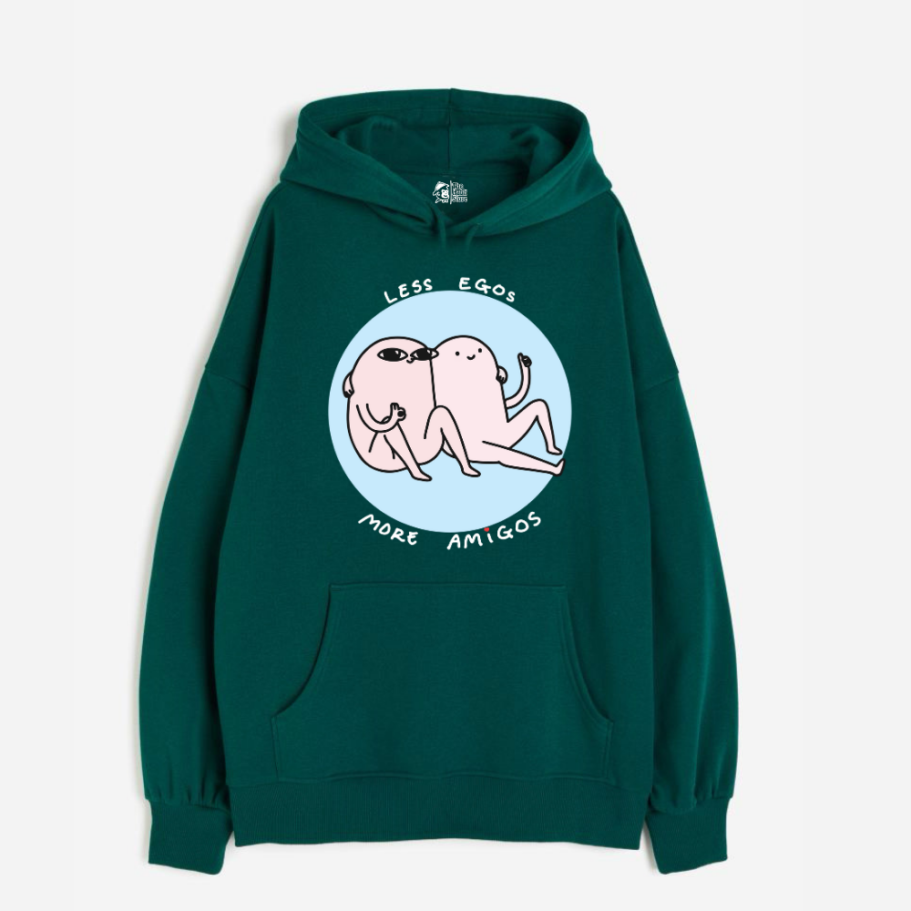 "Less Egos More Amigos - Oversized Winter Dreams: Premium 400 GSM Hoodies"