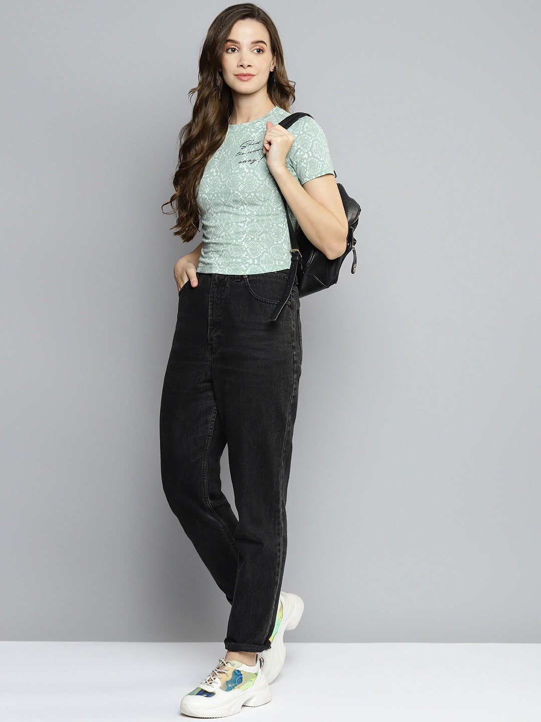 Women Green Print T-shirt