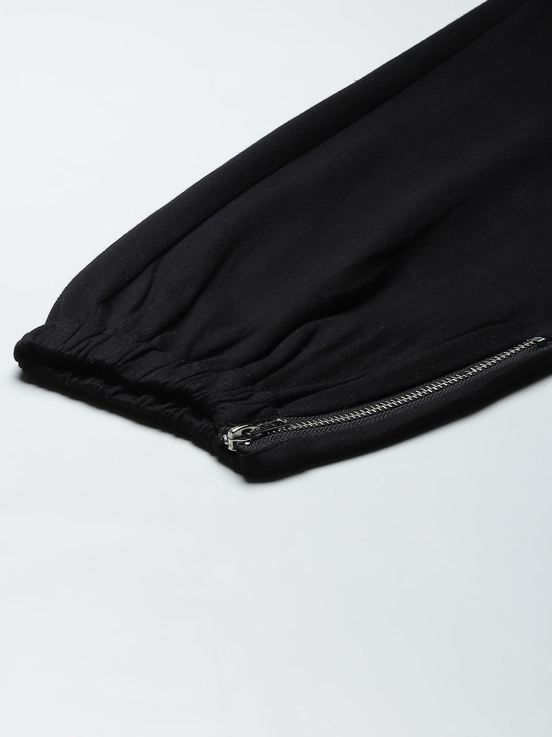 Women Black Track Pant With Zipper