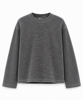 Acid Wash - Waffle Knit Oversized Full Sleeve