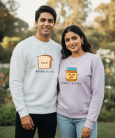 Bread Slice – Peanut Butter – Couple Oversized Sweatshirts (Set of 2) | Premium 400 GSM
