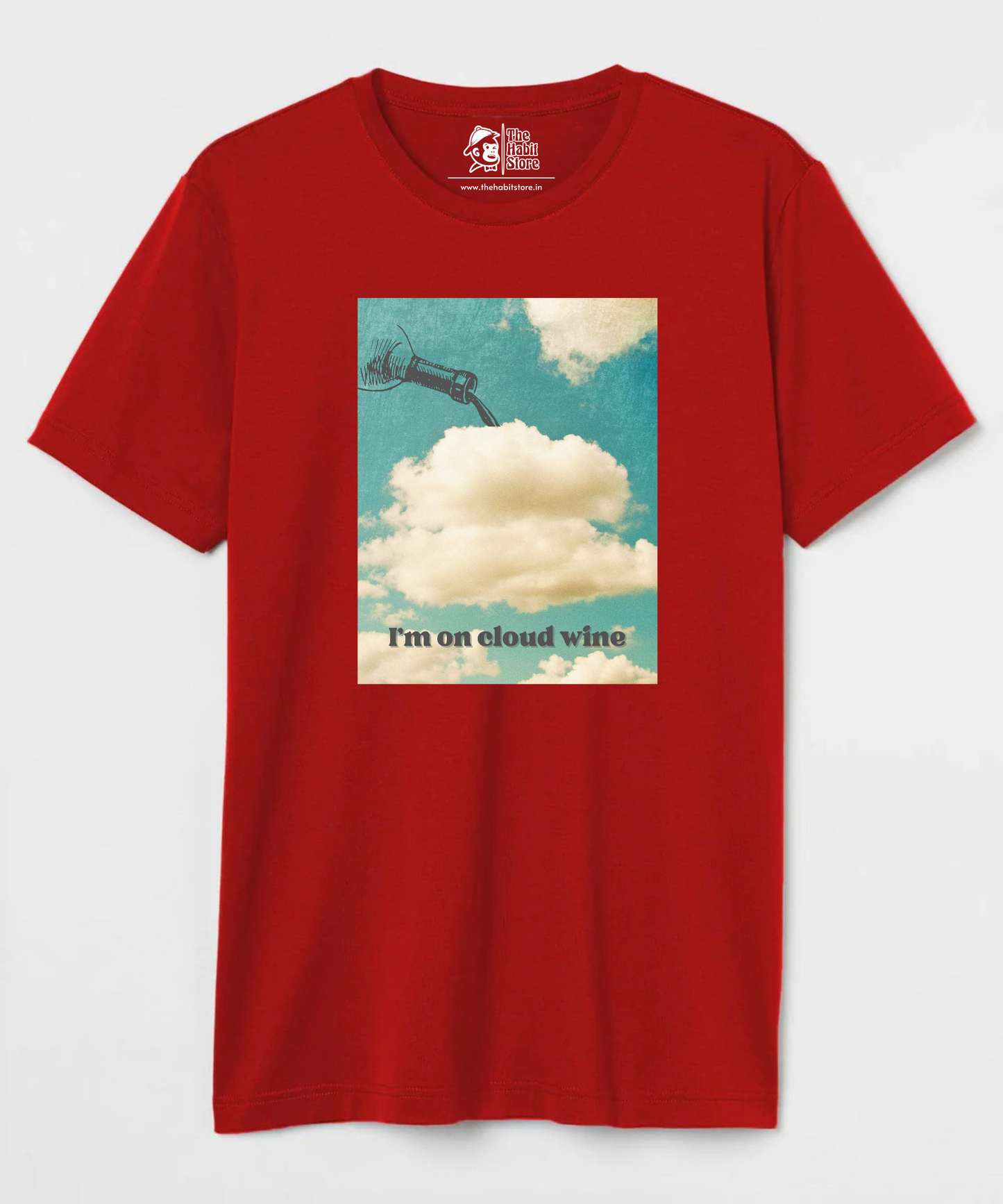 I'm On Cloud Wine Unisex Round Neck Half Sleeve T-shirt